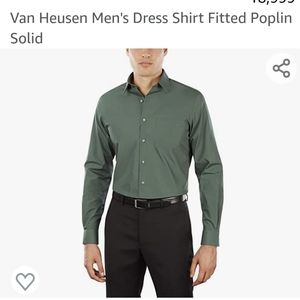 VAN HEUSEN Men's Dress Shirt Fitted Poplin Like new